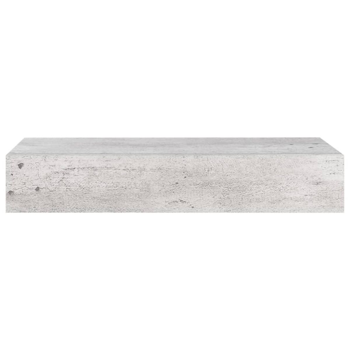 VIDAXL Etageres a tiroir murales 2 pcs Gris beton 60x23,5x10 cm MDF