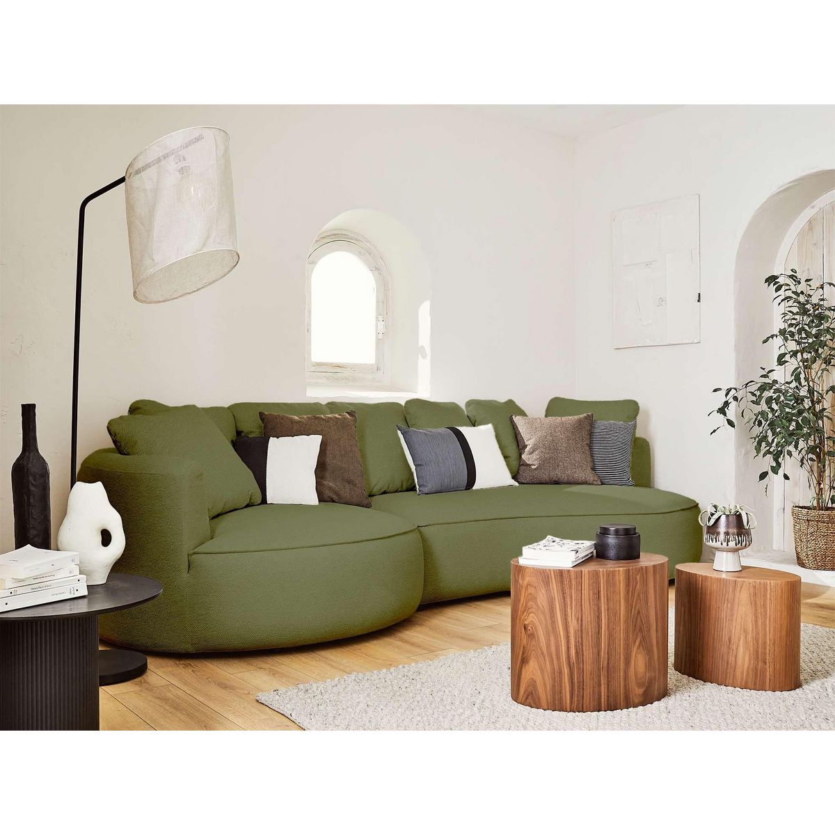 LISA DESIGN Hibiscus - canapé d'angle gauche 4 places - en tissu