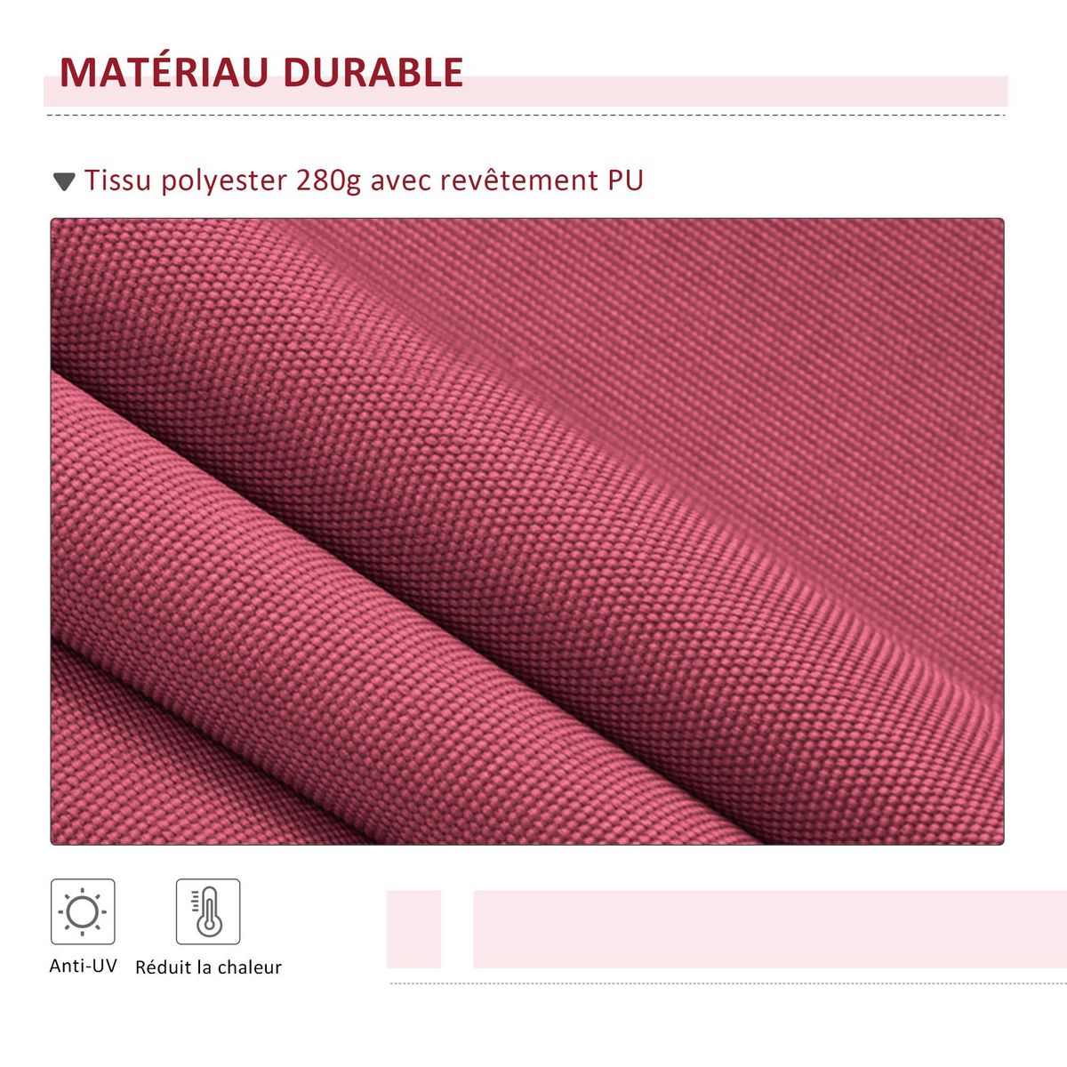 OUTSUNNY Store banne manuel rétractable aluminium polyester imperméabilisé 3L x 2,5l m rouge bordeaux