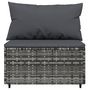 Voir la diapositive 5 : VIDAXL Canapes centraux de jardin et coussins 2pcs Gris Resine tressee