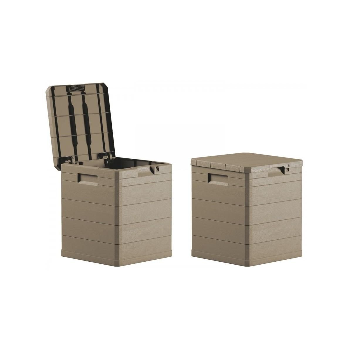 KZ GARDEN Coffre de jardin 90L WOODY'S 42xP44xH50 cm Résine