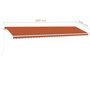 Voir la diapositive 6 : VIDAXL Auvent manuel retractable avec LED 600x300 cm Orange et marron