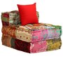 Voir la diapositive 2 : VIDAXL Pouf modulaire a 3 places Patchwork Tissu