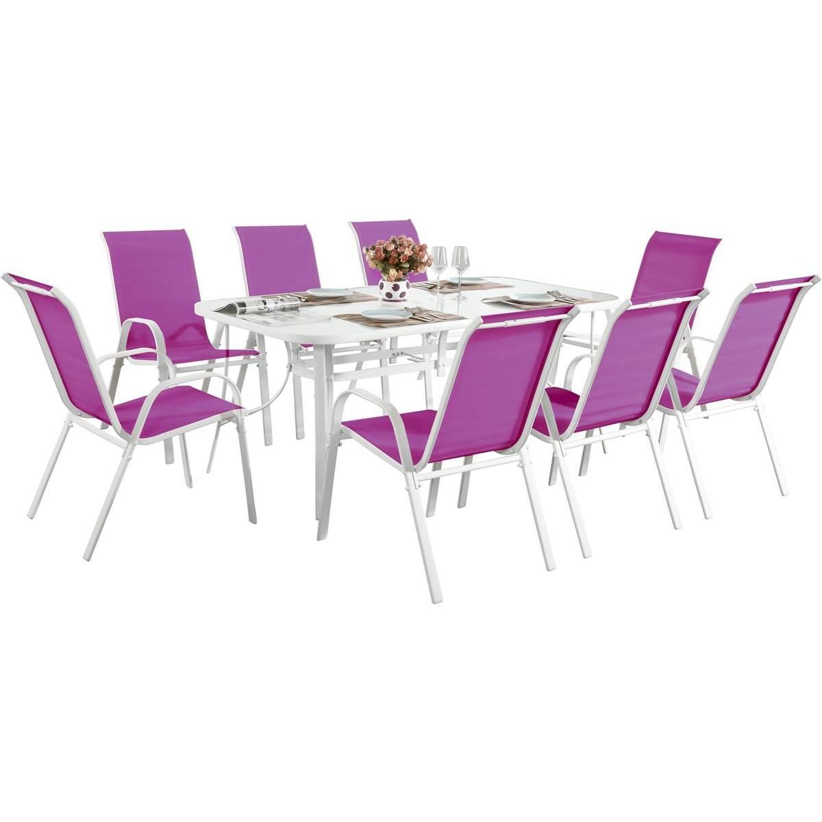 Habitat et Jardin Salon de jardin  Cordoba XL 180  - Phoenix - Fuschia