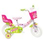 Voir la diapositive 1 : Vélo enfant - Modèle 12'' Pink Bloom pour enfant de 85 à 100 cm - 1 Frein - Panier avant - Porte poupée arrière et roues bâtons