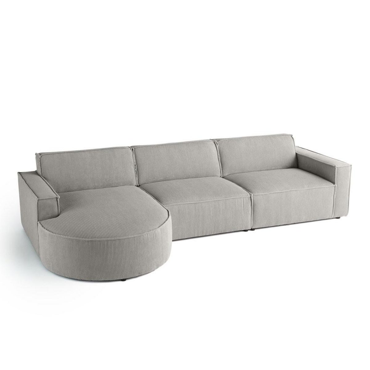 LISA DESIGN Spiaggia - canapé d'angle gauche - 5 places - en velours côtelé