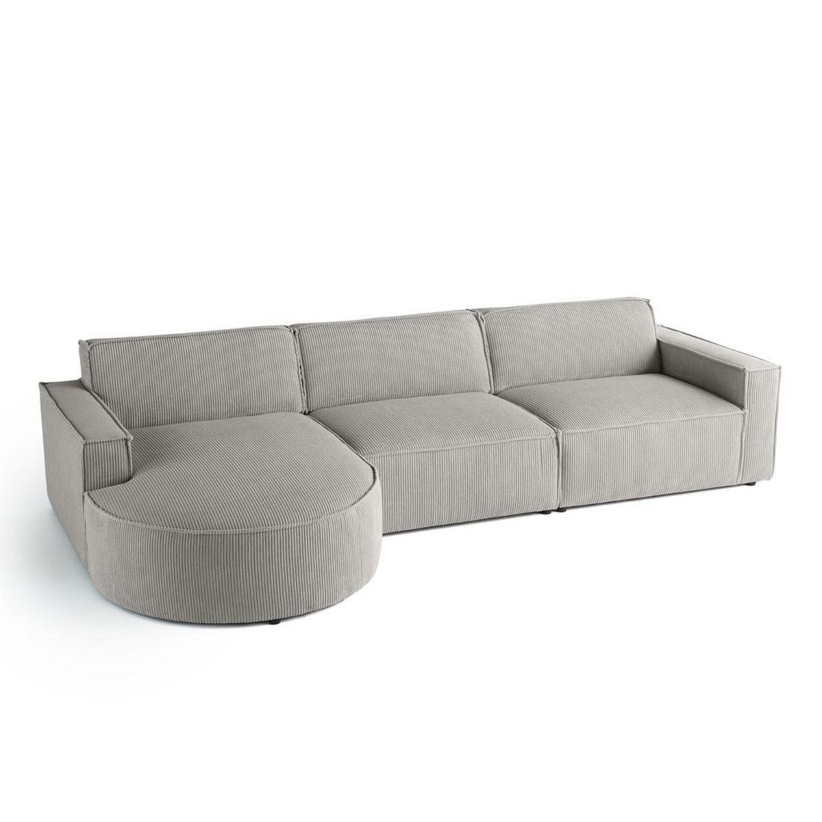 LISA DESIGN Spiaggia - canapé d'angle gauche - 5 places - en velours côtelé