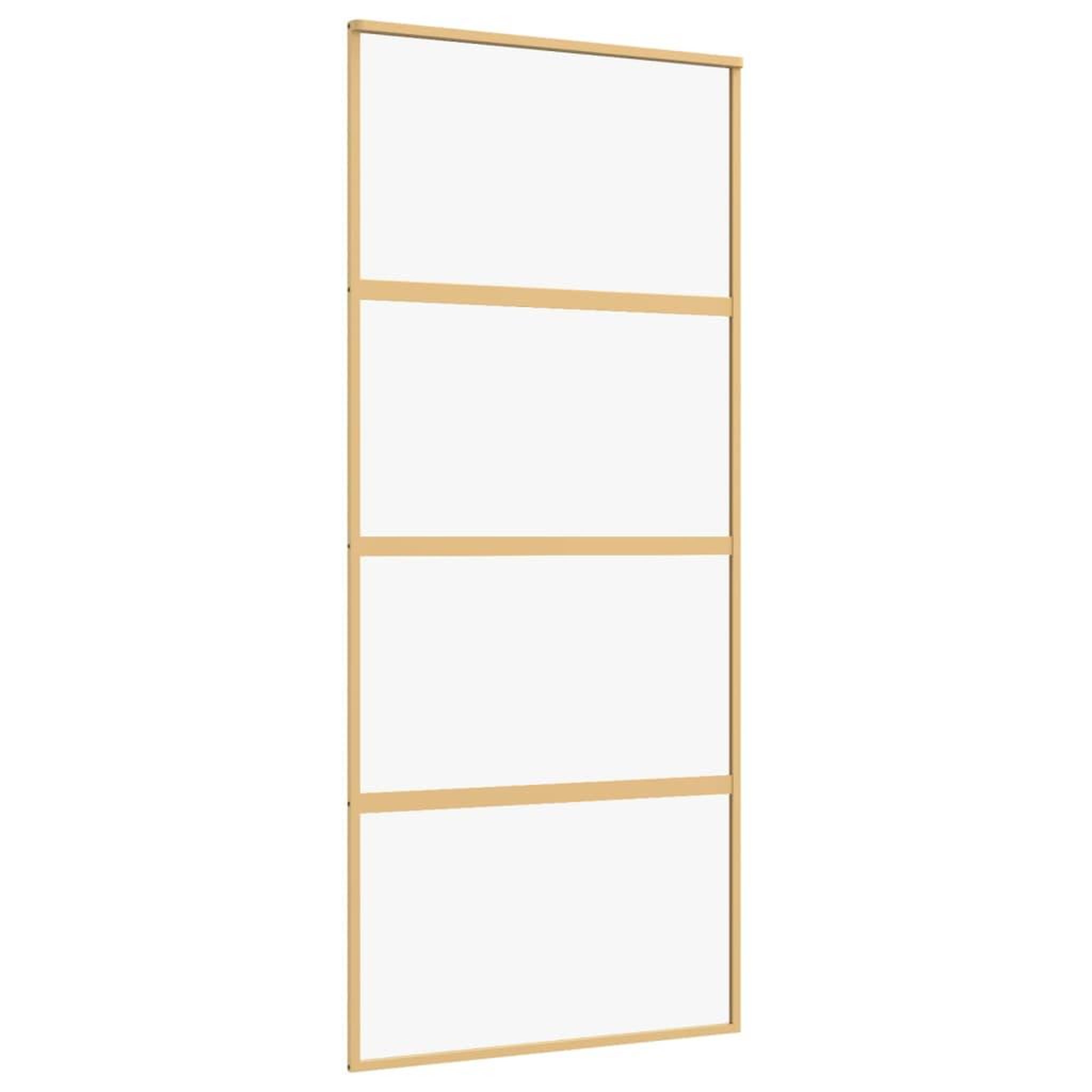 Voir la diapositive 2 : VIDAXL Porte coulissante dore 90x205 cm verre ESG clair et aluminium