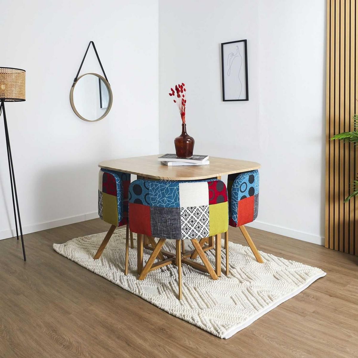 TOILINUX Miron rond à suspendre avec une anse