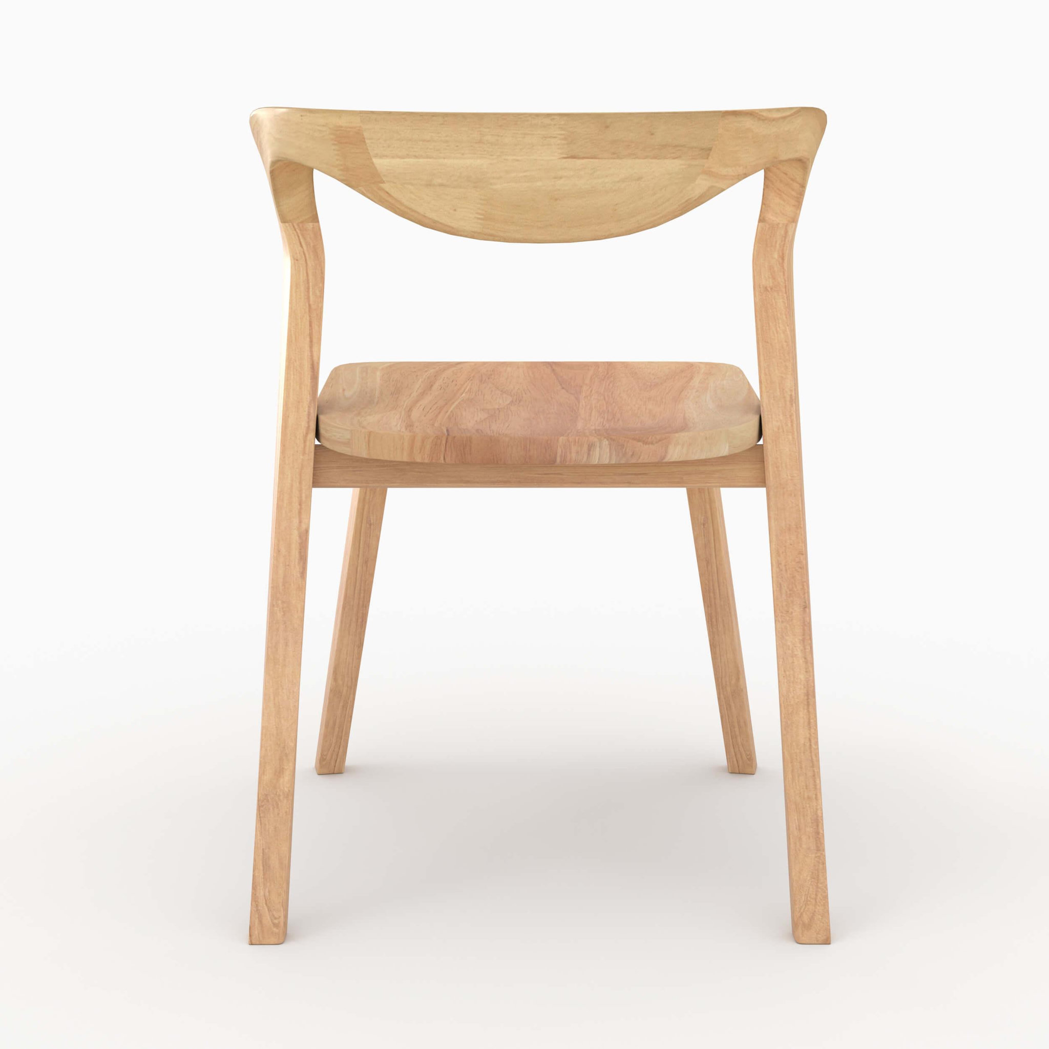 Voir la diapositive 3 : MAISON PAVANE Chaise en bois d'hévéa clair, dossier courbé-vega