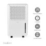 Voir la diapositive 5 : NEDIS Déshumidificateur 10L/jour Extraction humidité 4 modes Déshumidification, Auto, Séchage du linge, Ventilation 100 m³/h NEDIS