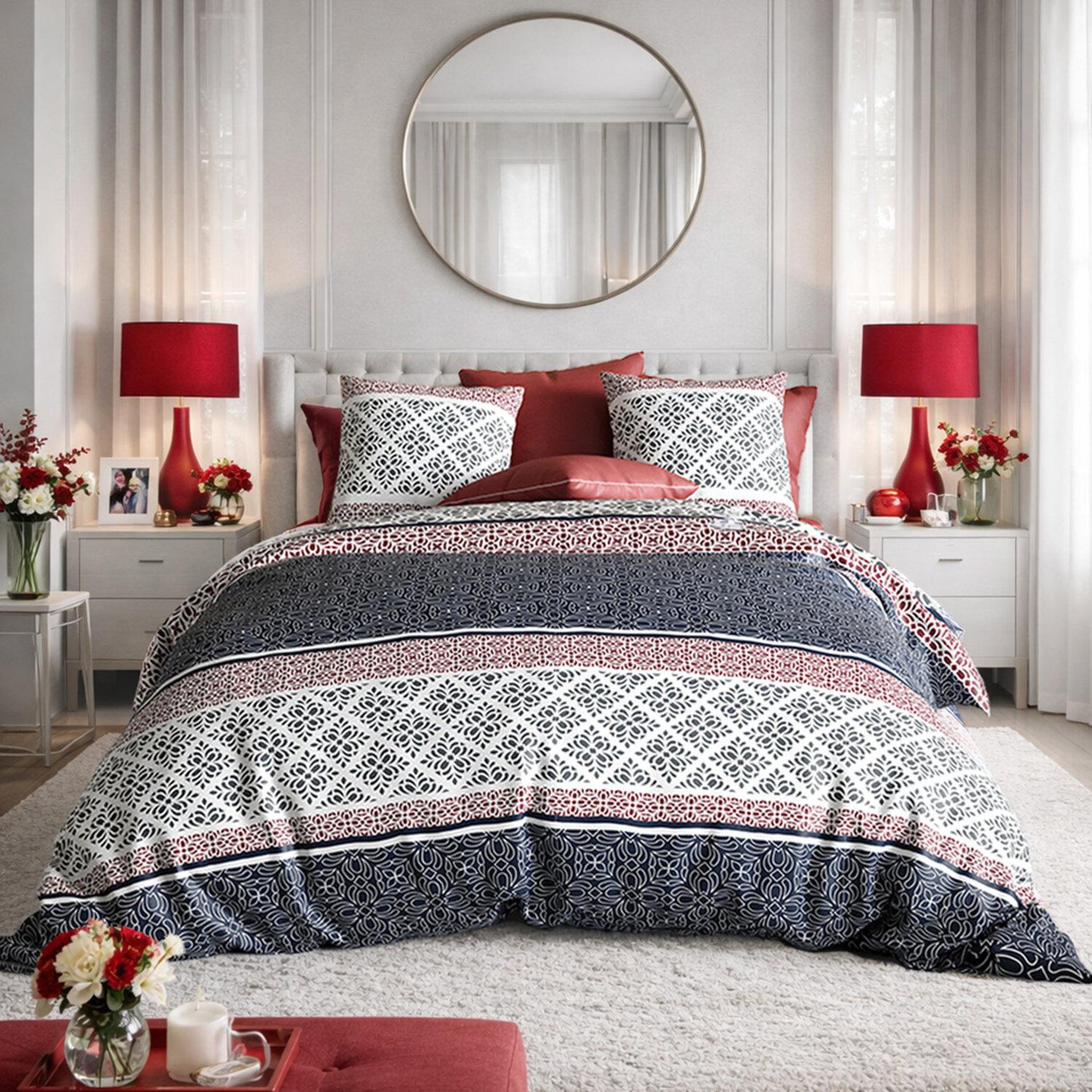 Voir la diapositive 1 : Les Ateliers du Linge Parure de housse de couette 100%coton 57fils sergio
