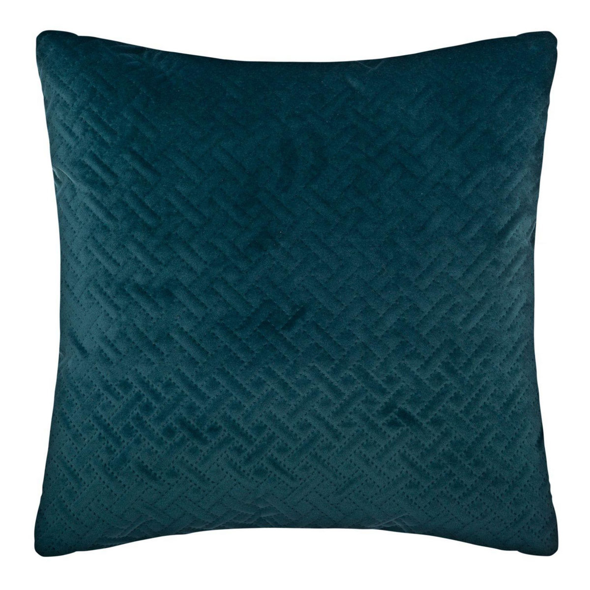 ATMOSPHERA Coussin design en velours Dolce - L. 40 x l. 40 cm - Bleu canard