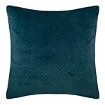 ATMOSPHERA Coussin design en velours Dolce - L. 40 x l. 40 cm - Bleu canard