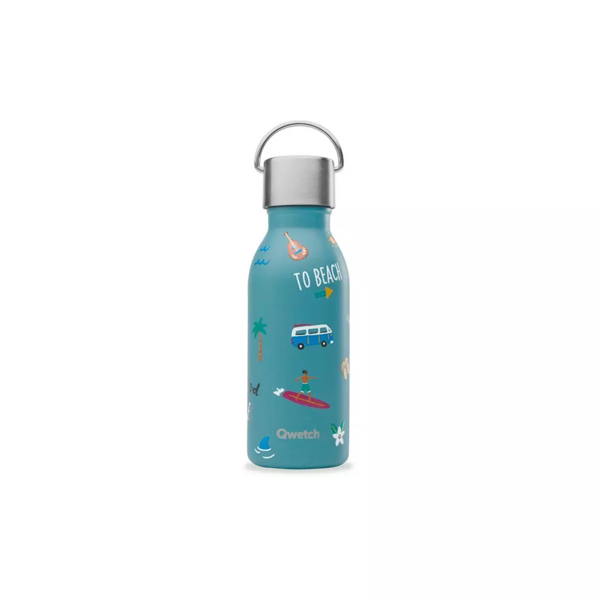 QWETCH Bouteille isotherme isotherme inox Kids Honolulu Bleu 350 ml