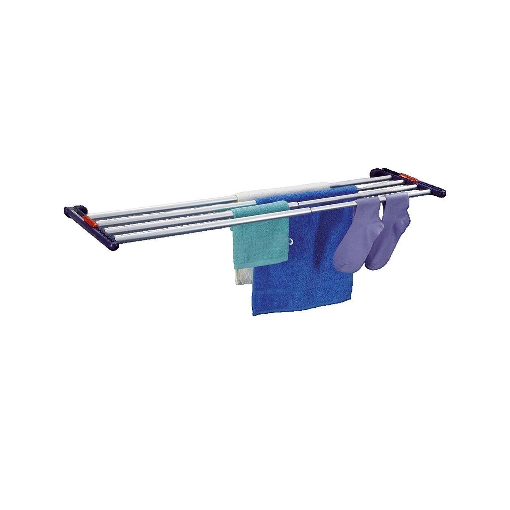 Voir la diapositive 2 : Leifheit LEIFHEIT 81413 sechoir a suspendre Quartett 42 Sechoir mural reglable extensible et compact en aluminium, interieur et exterieur