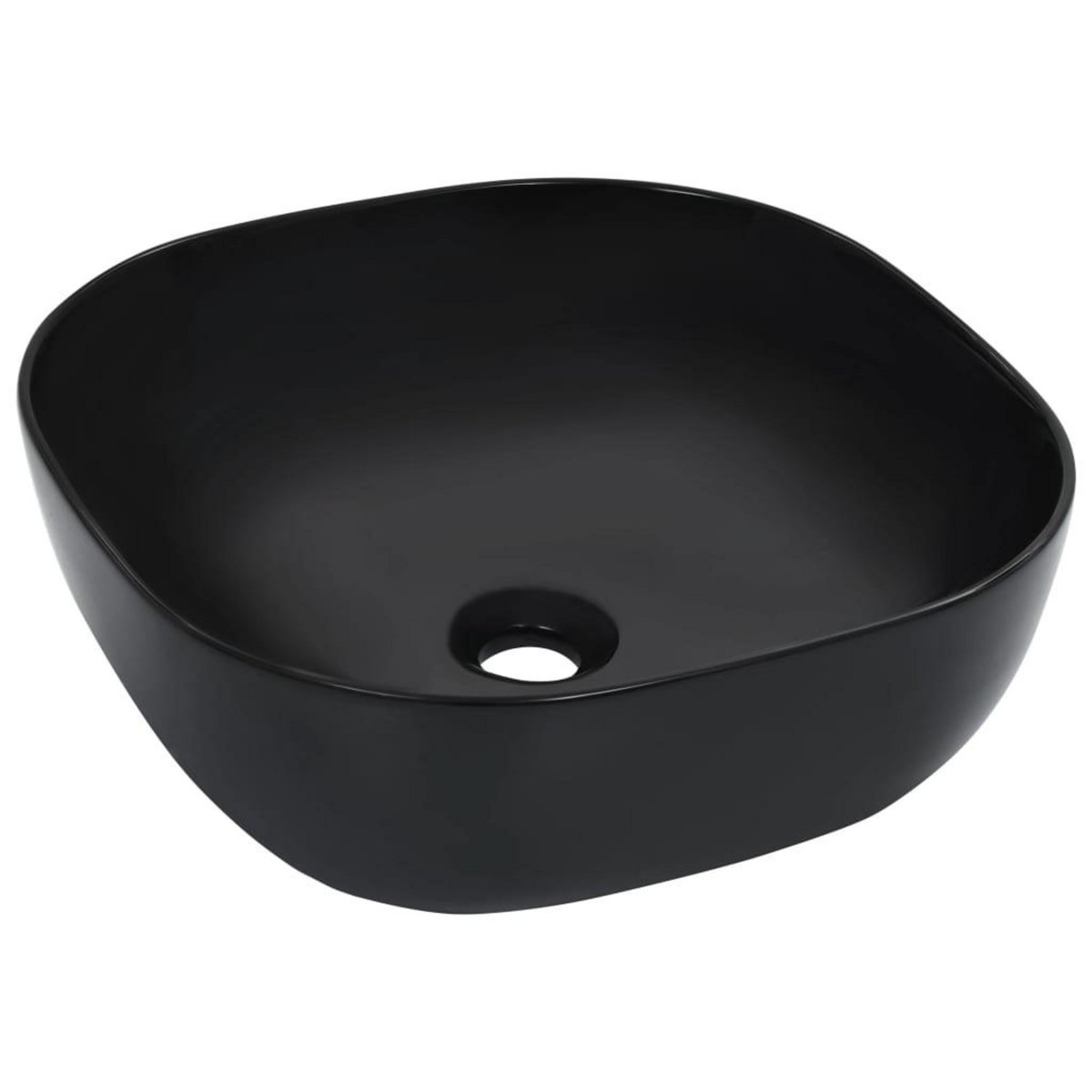 VIDAXL Lavabo 42,5x42,5x14,5 cm Ceramique Noir