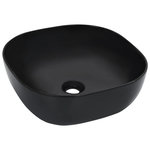 VIDAXL Lavabo 42,5x42,5x14,5 cm Ceramique Noir
