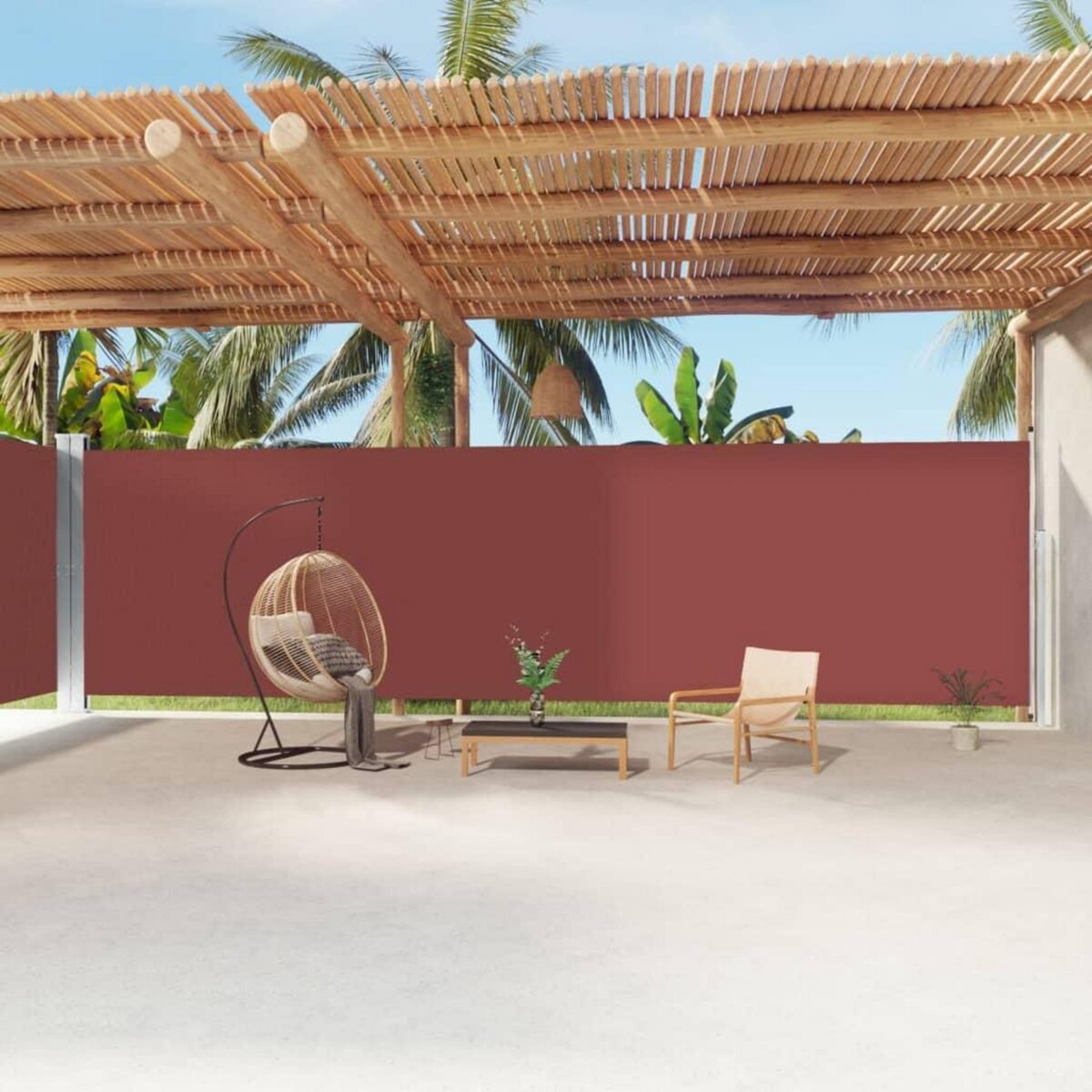 VIDAXL Auvent lateral retractable Marron 220x1200 cm