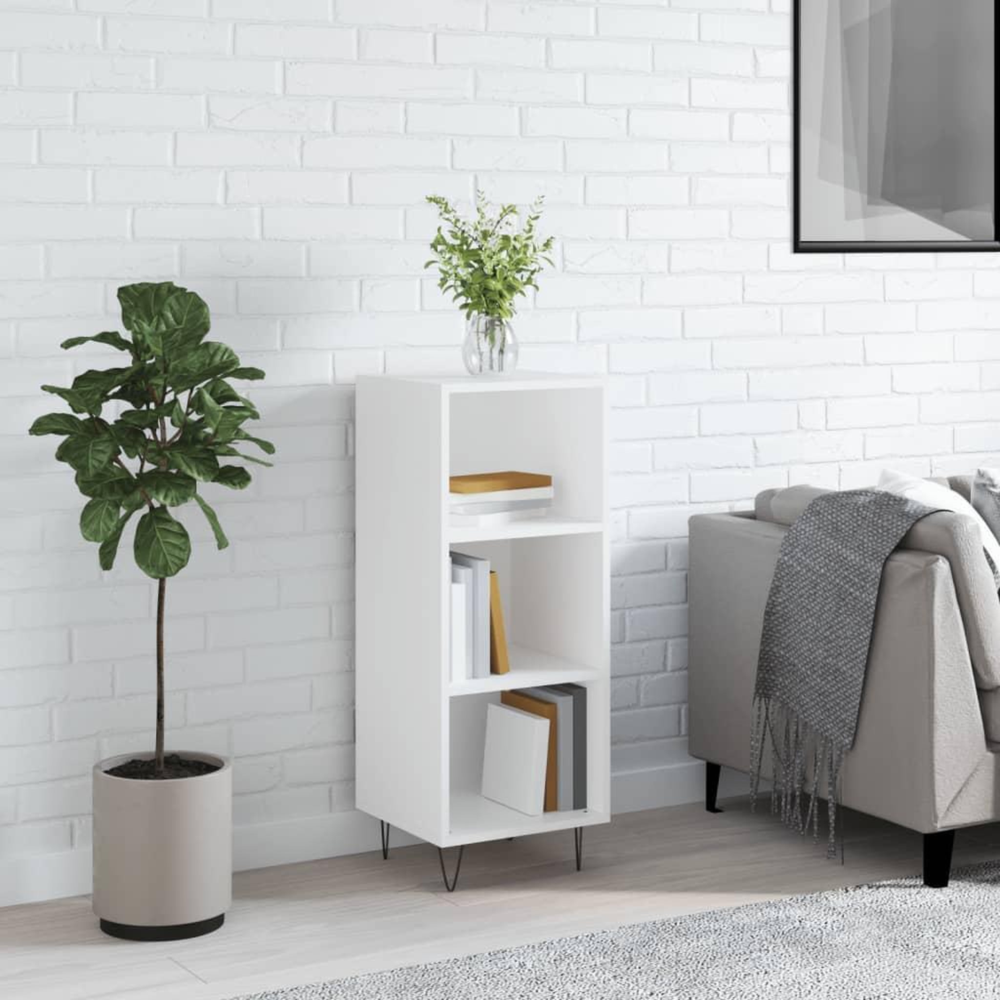 VIDAXL Buffet blanc 34,5x32,5x90 cm bois d'ingenierie