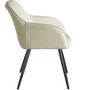 Voir la diapositive 4 : tectake Ensemble de 8 chaises en cuir synthétique en tissu  crème/noir