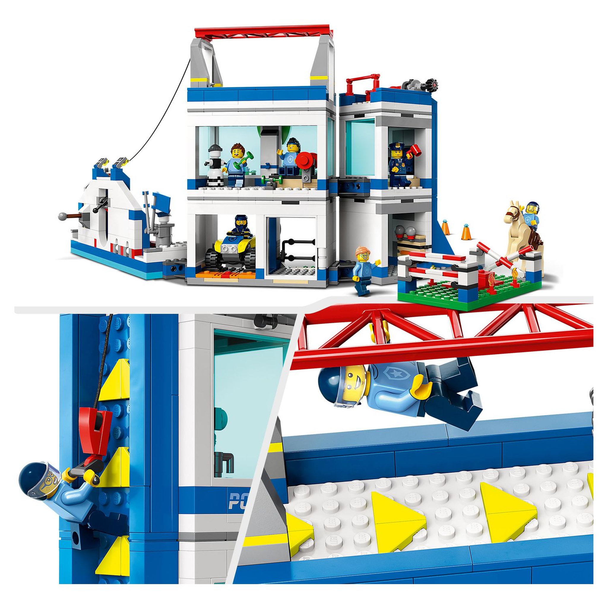 Voir la diapositive 5 : LEGO City 60372 Le centre d'entrainement de la police, avec Course d'Obstacle, Figurine de Cheval, Jouet Voiture, et Minifigurines Policiers, Enfants 6 Ans