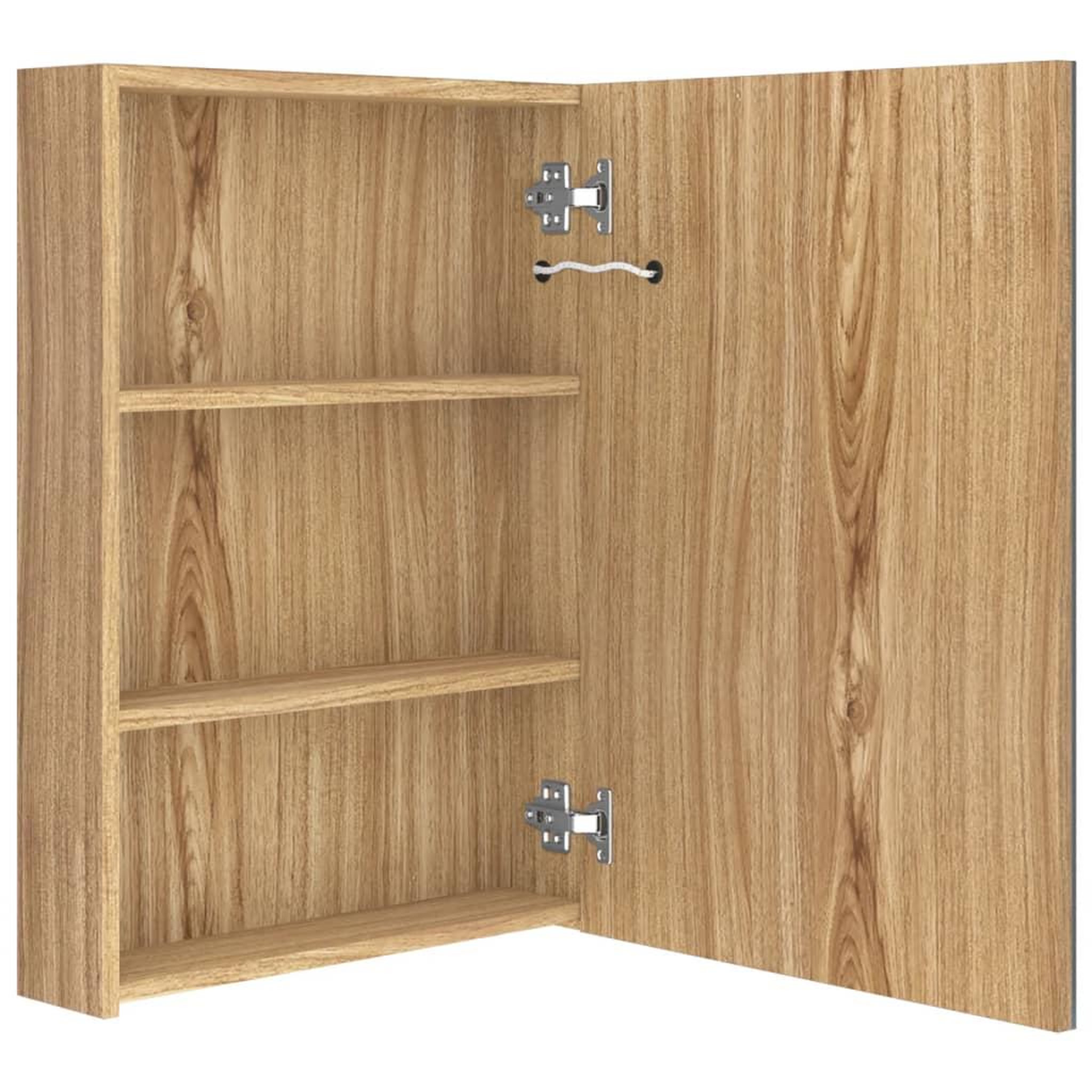Voir la diapositive 5 : VIDAXL Armoire de salle de bain a miroir LED Chene 50x13x70 cm