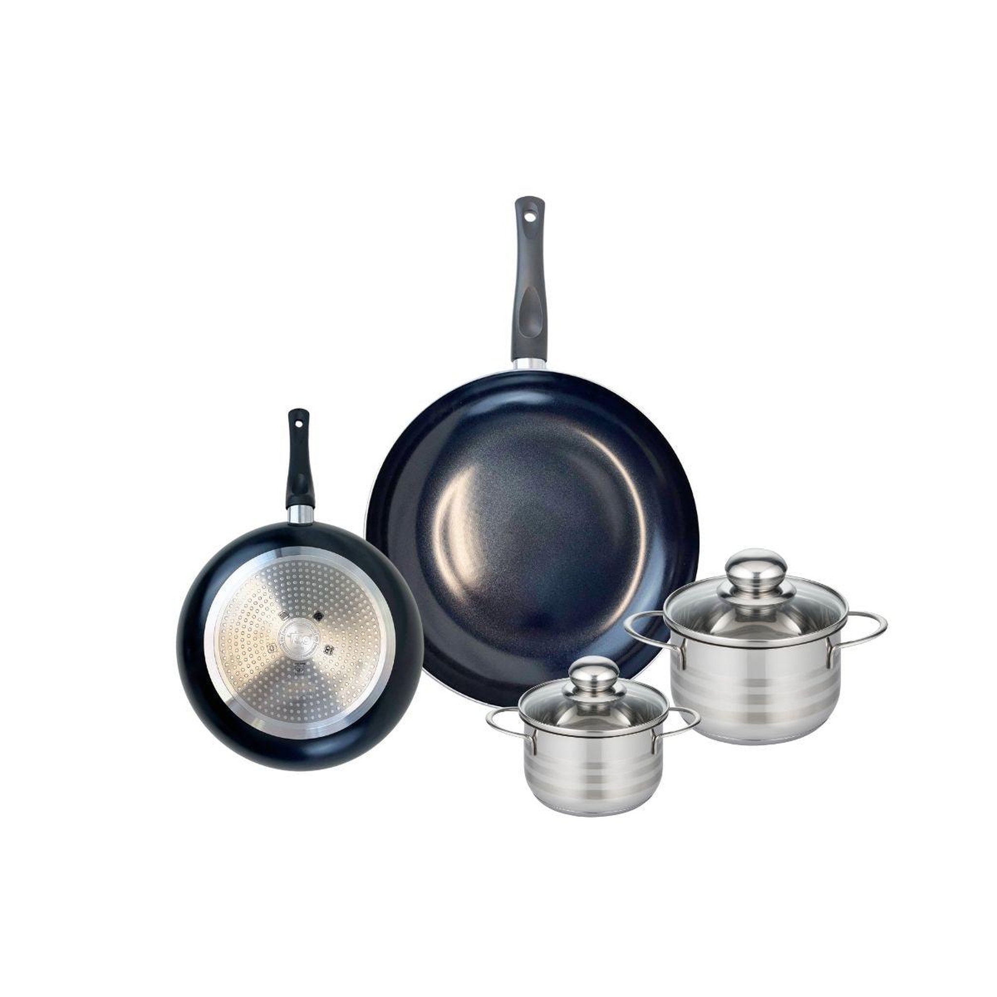 ELO Ensemble de 2 poêles de cuisson 20 et 28 cm et 2 faitouts 12 et 14 cm elo prima brillant