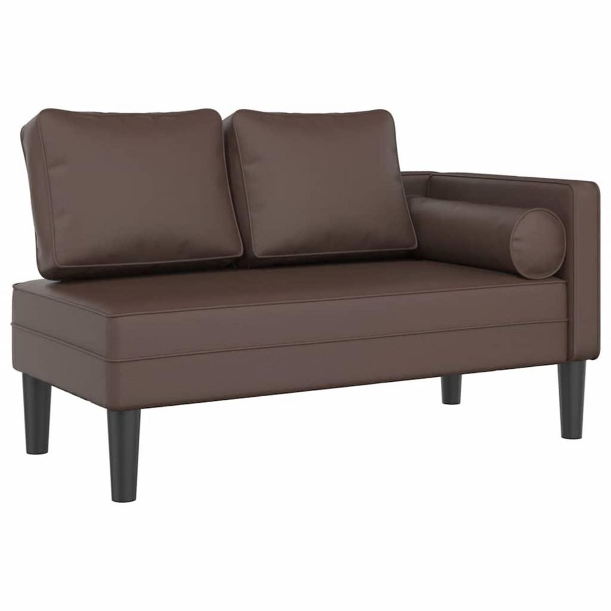 VIDAXL Chaise longue avec coussins marron similicuir