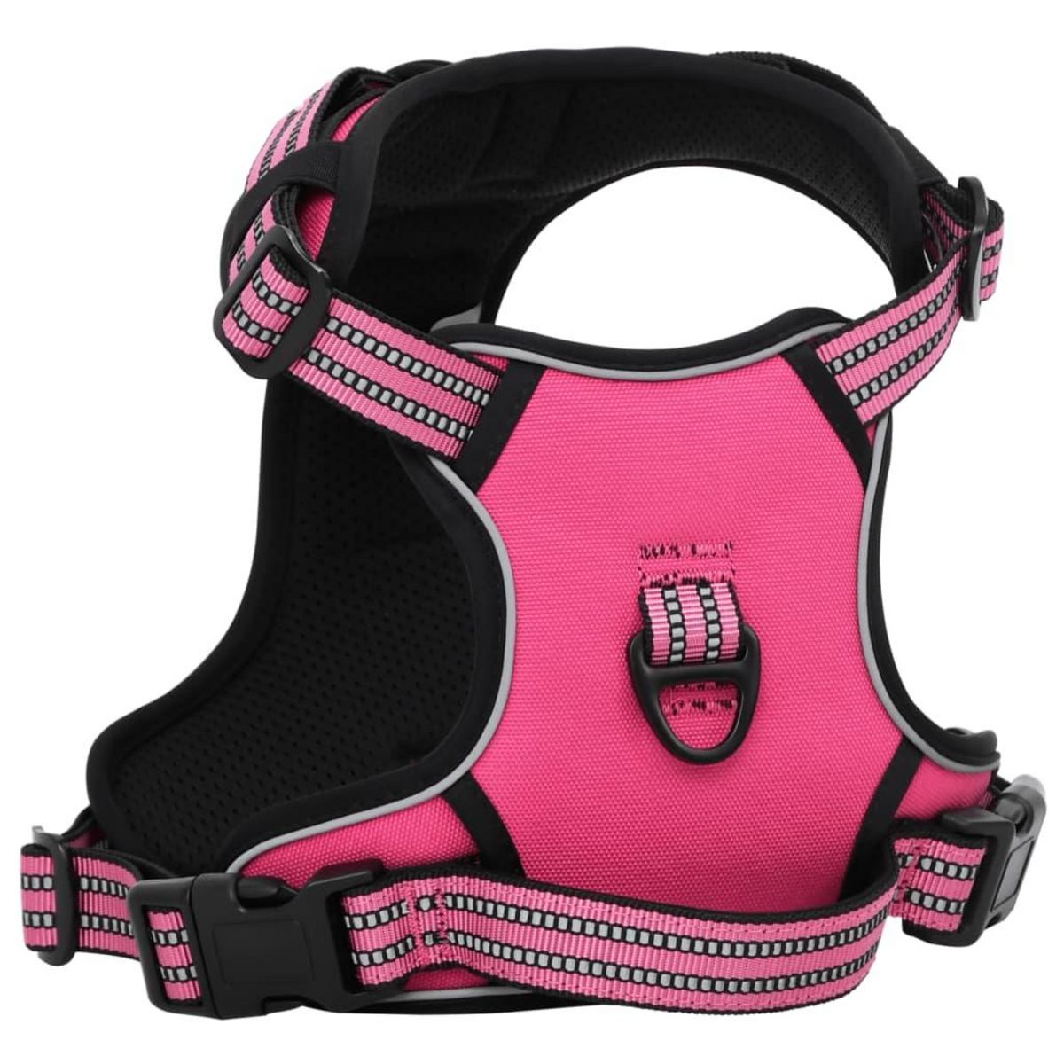 VIDAXL Harnais pour chien avec laisse et collier reglables rose S