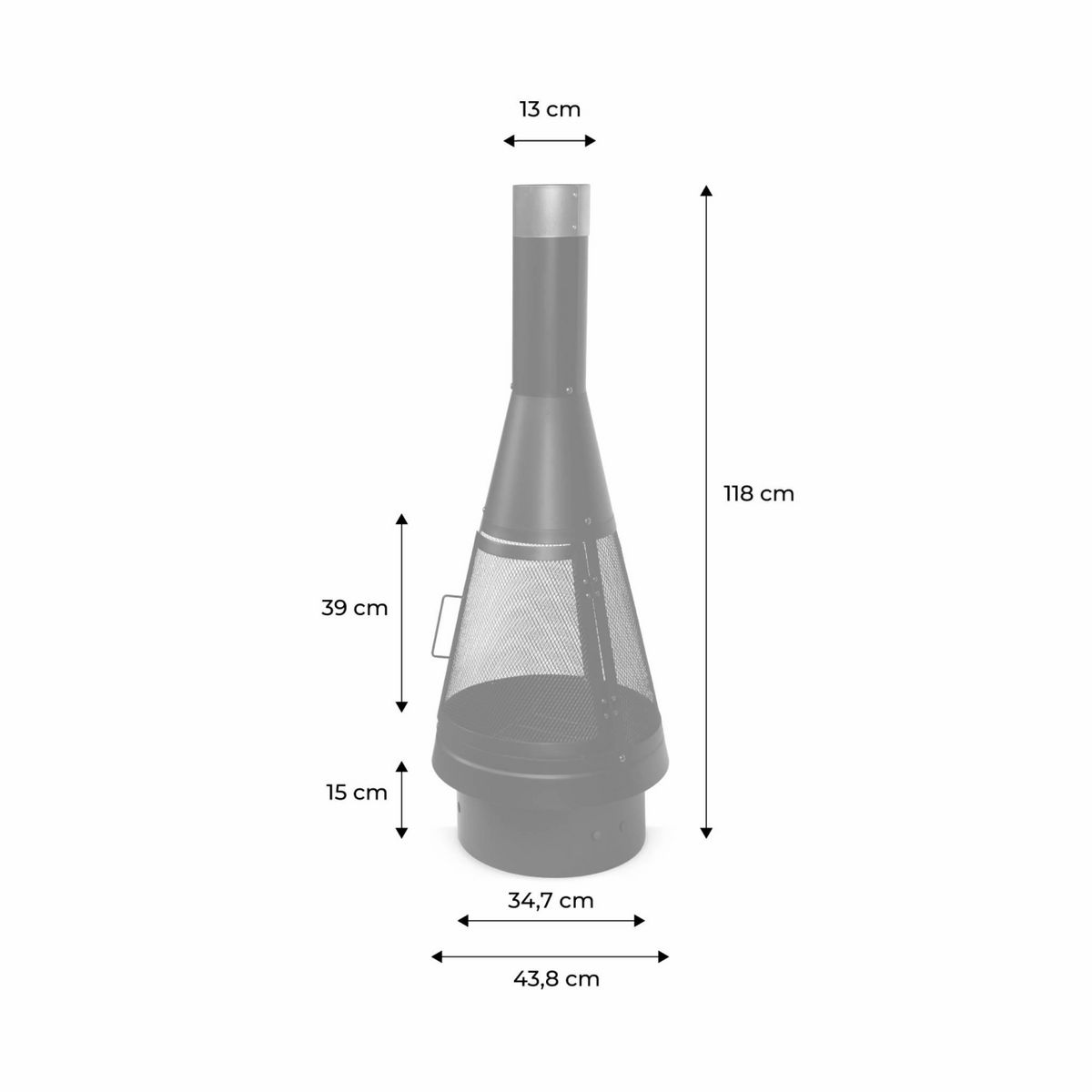 SWEEEK Brasero  - Lipari noir - Chauffage extérieur. feu de bois. brasier