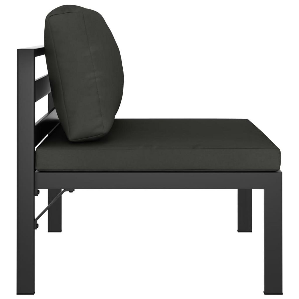 VIDAXL Canape central sectionnel avec coussins Aluminium Anthracite