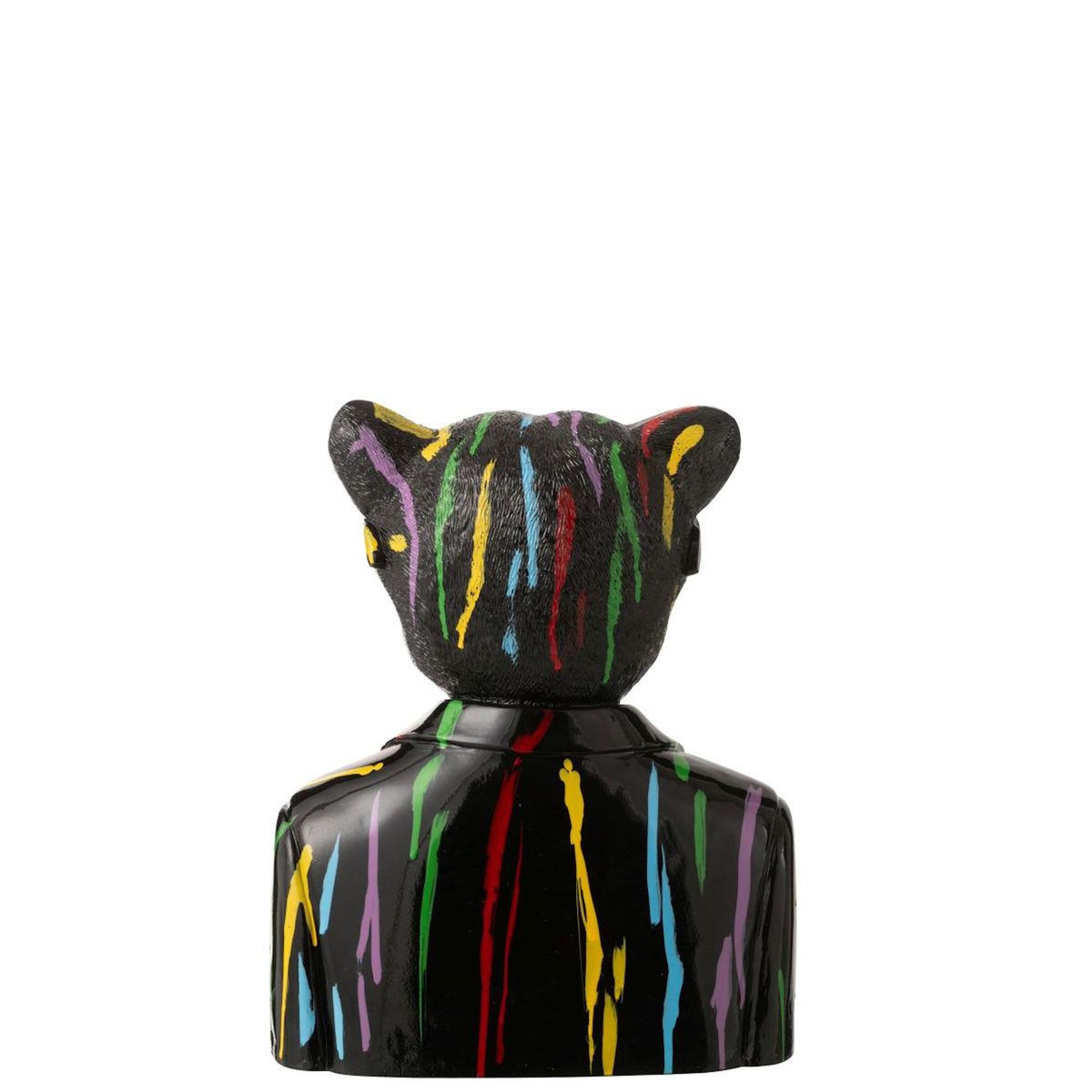 Paris Prix Buste Léopard  Tâches de Peinture  31cm Noir