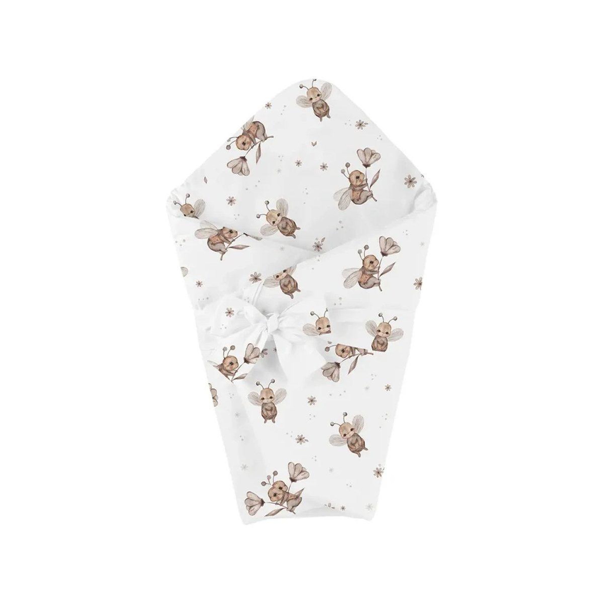 WALDIN Couette bébé 75 × 75 cm - motif abeilles, blanc
