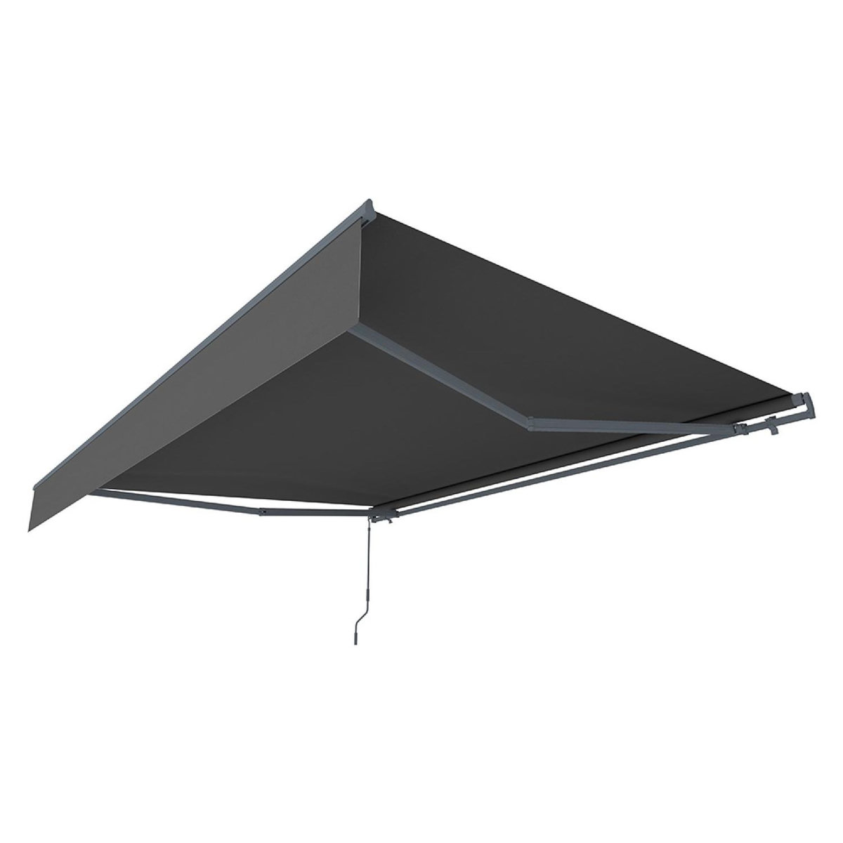 CONCEPT USINE Store banne manuel 3,95 x 3 m en aluminium avec toile gris ADRO