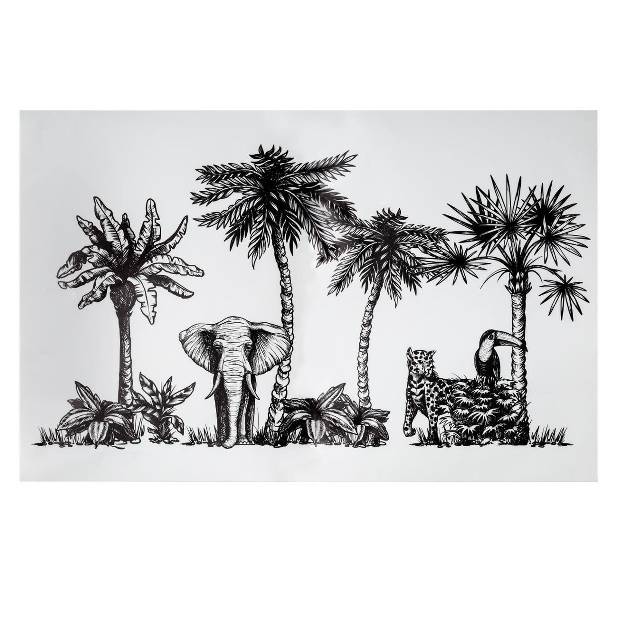 Stick'n Look Sticker mural déco  safari  32x50cm noir