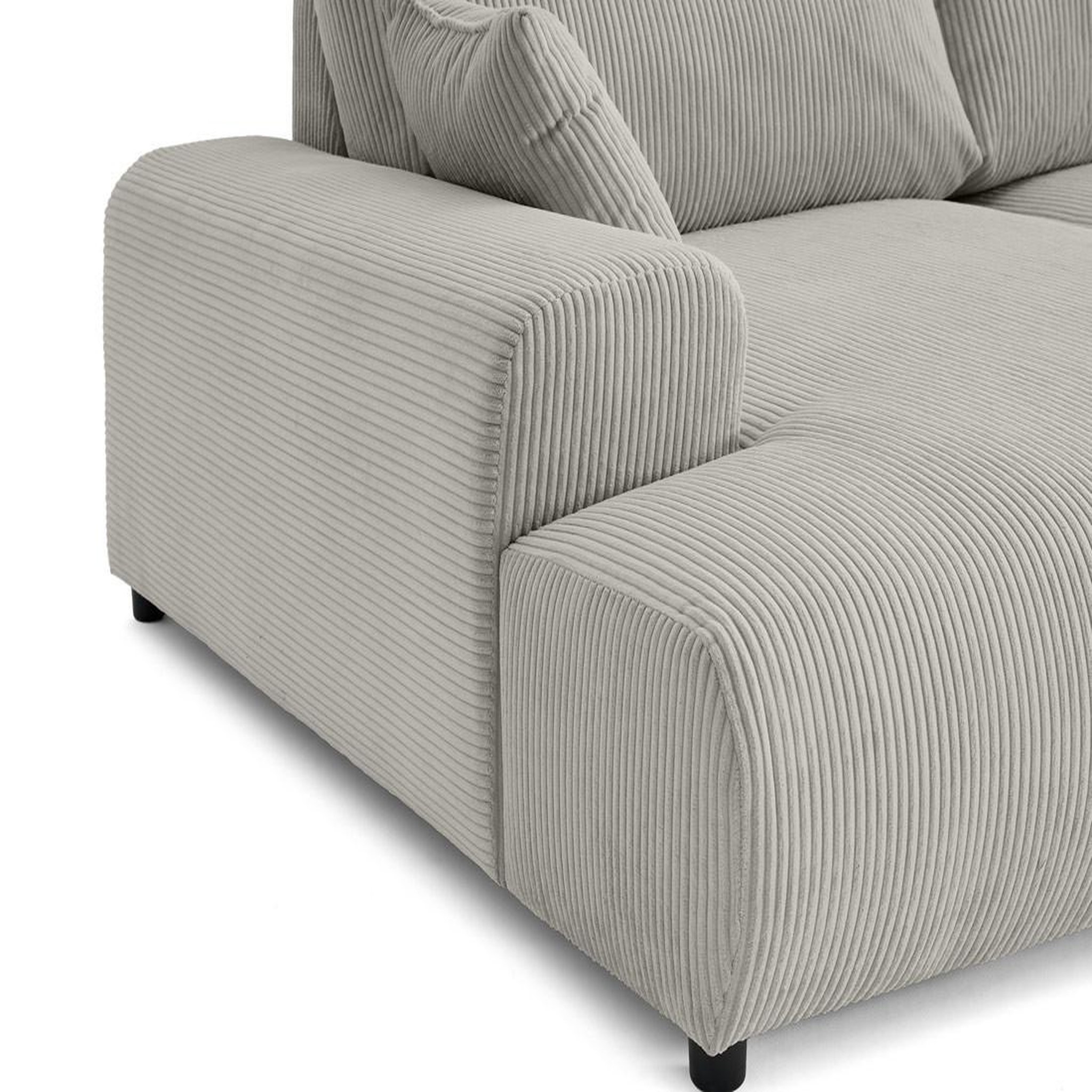 Voir la diapositive 6 : LISA DESIGN Garance - canapé droit 4 places double méridienne - assise profonde - en velours côtelé