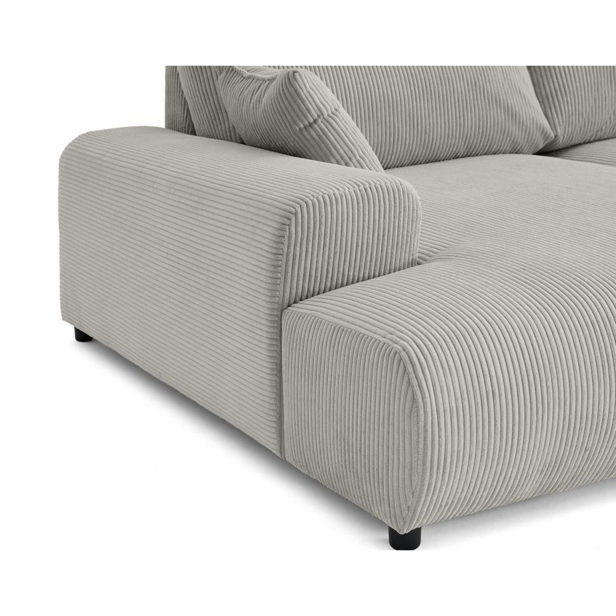 LISA DESIGN Garance - canapé droit 4 places double méridienne - assise profonde - en velours côtelé