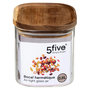 Voir la diapositive 3 : FIVE Bocal en Verre  Hermet  0,6L Transparent & Marron