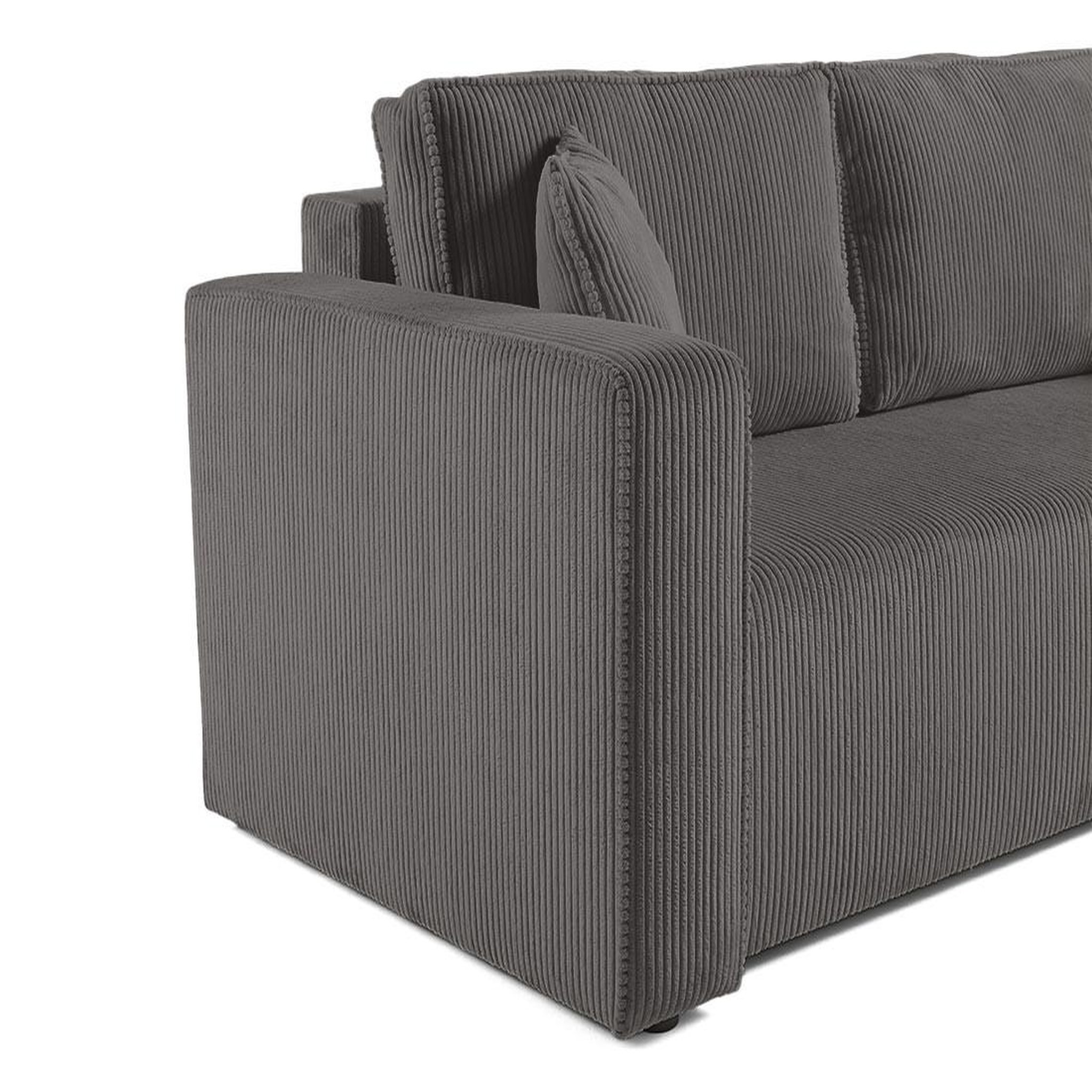 Voir la diapositive 5 : BEST MOBILIER Topaze - canapé droit 2 places - en velours côtelé