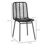 Voir la diapositive 3 : HOMCOM Lot de 2 chaises de jardin style colonial piètement acier résine tressée aspect rotin noir
