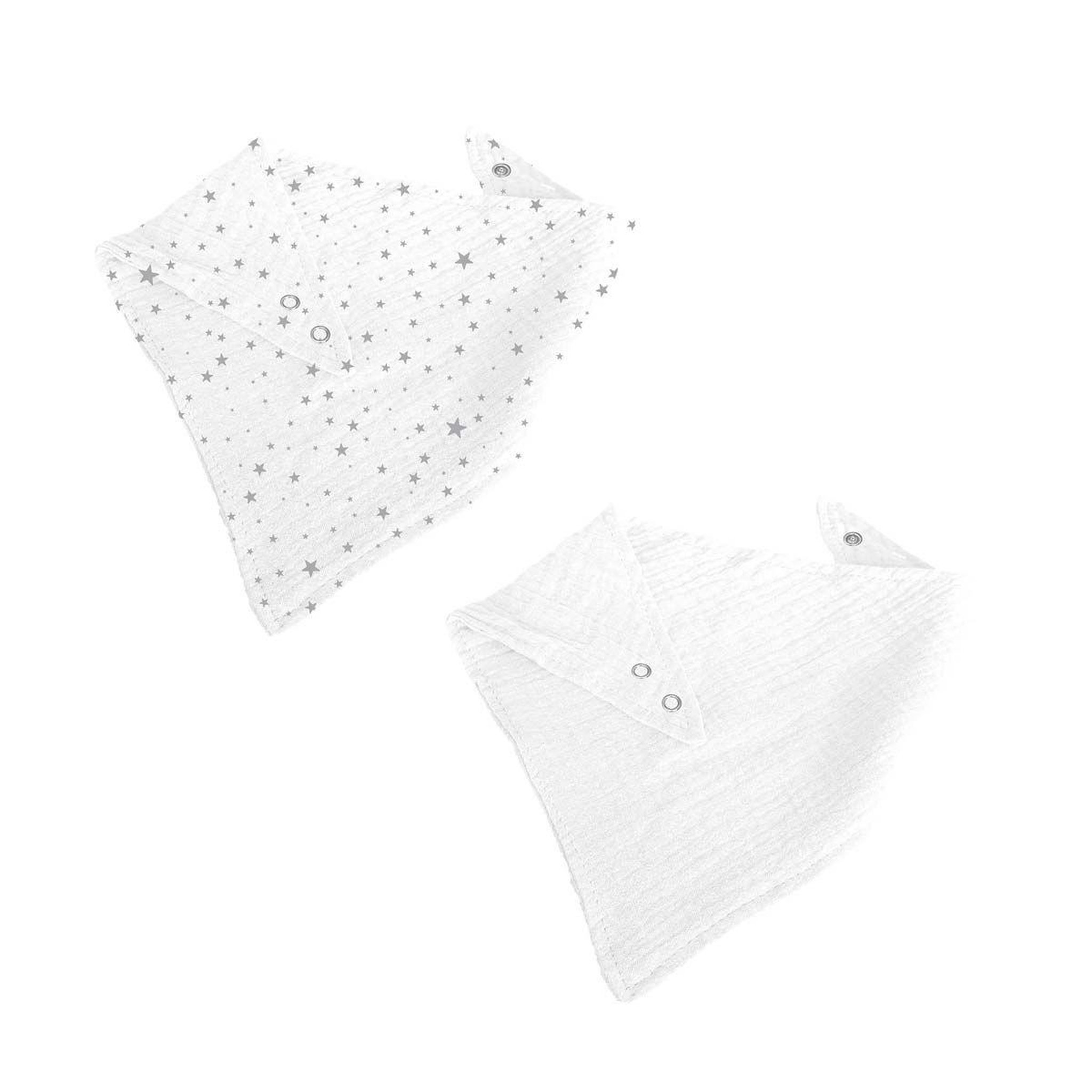 BEBE DOUCEUR Lot de 2 bavoirs bébé  bandana  41cm blanc