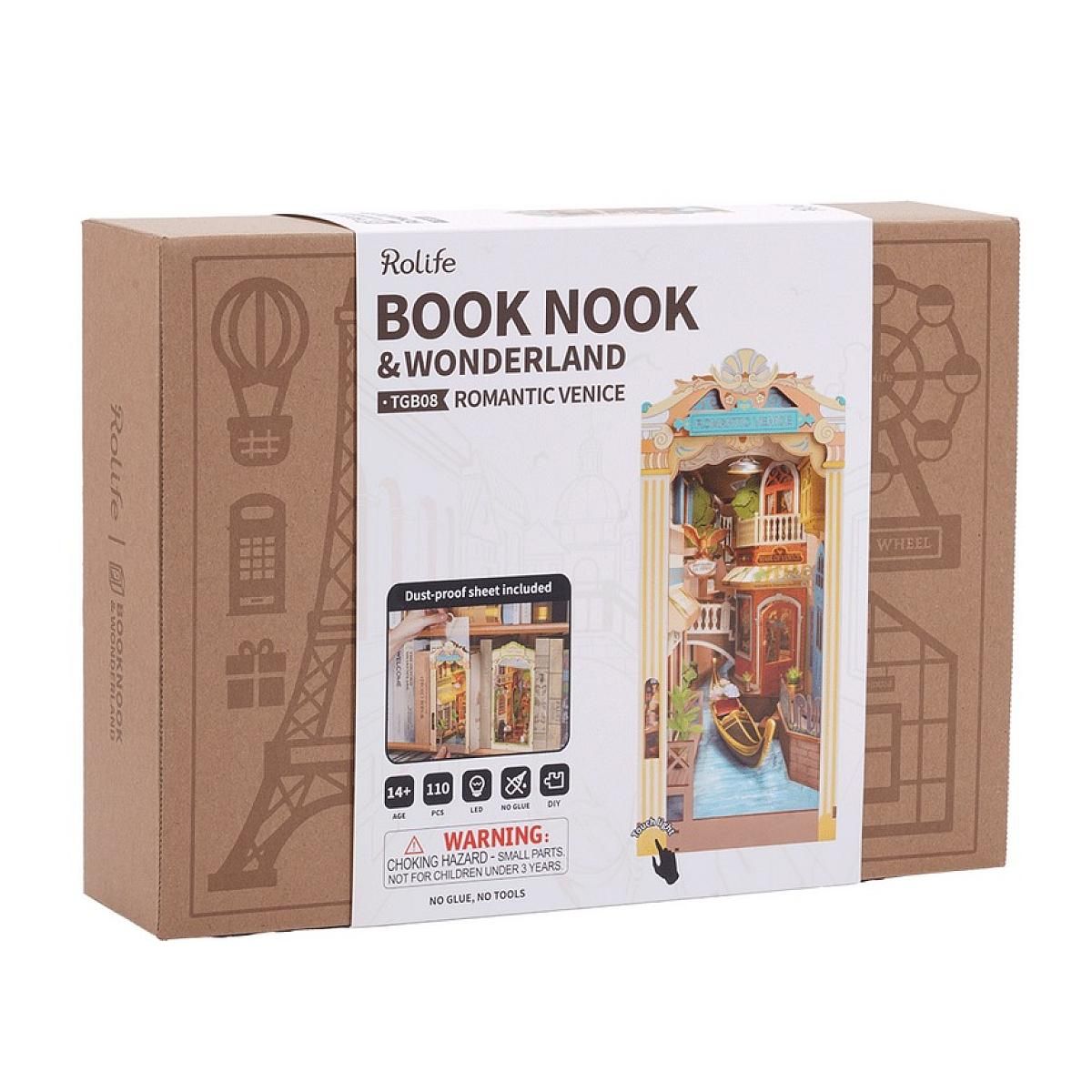 ROBOTIME Serre livre en bois Romantic Venice Book Nook