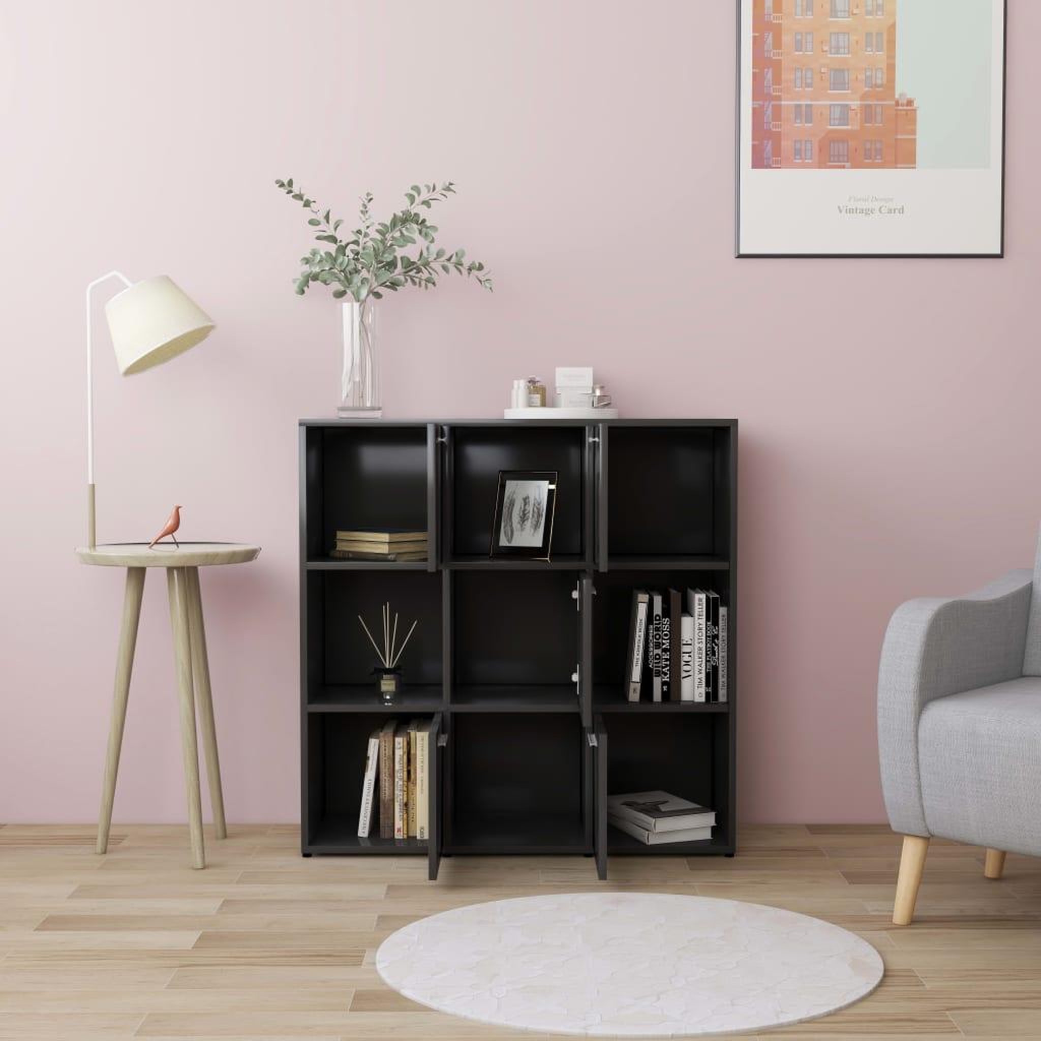Voir la diapositive 3 : VIDAXL Bibliotheque Gris 90x30x90 cm Bois d'ingenierie