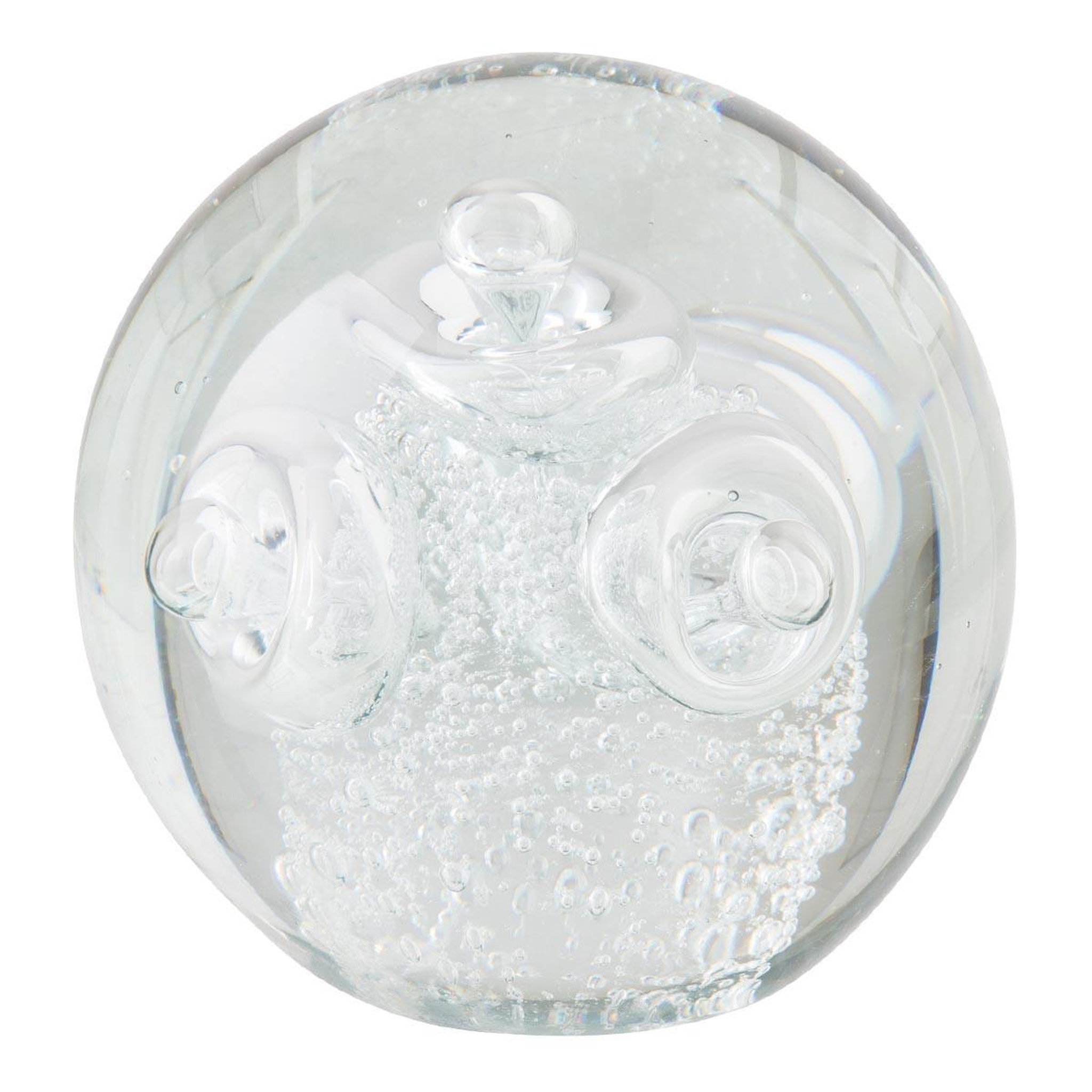 J-LINE Presse-papier en verre  anneaux  12cm transparent