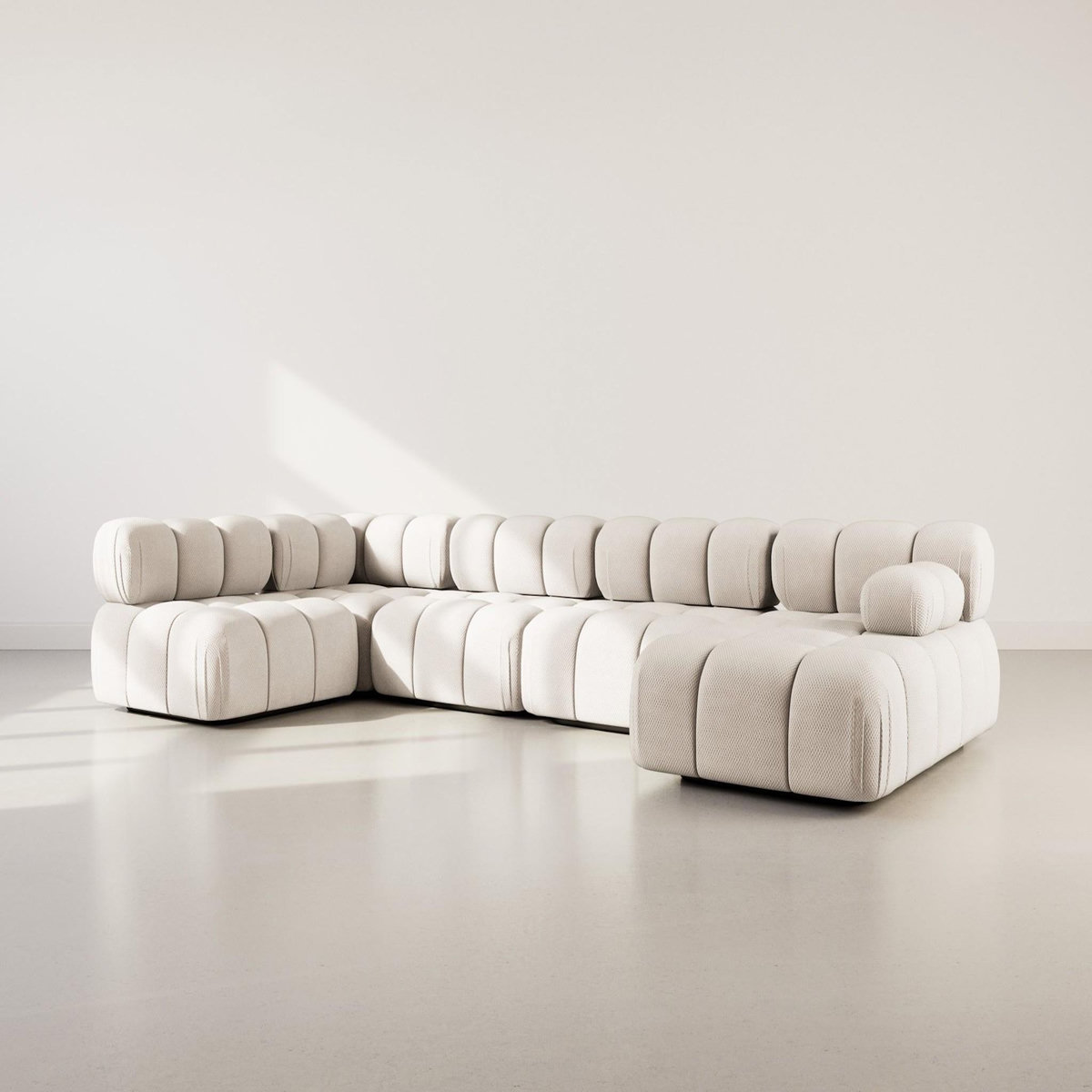 LISA DESIGN Ruby - canapé panoramique modulable d'angle gauche 7 places en velours texturé