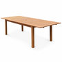Voir la diapositive 1 : SWEEEK Table de jardin en bois 180-240cm - Almeria - Grande table rectangulaire avec rallonge eucalyptus. Intérieur / Extérieur