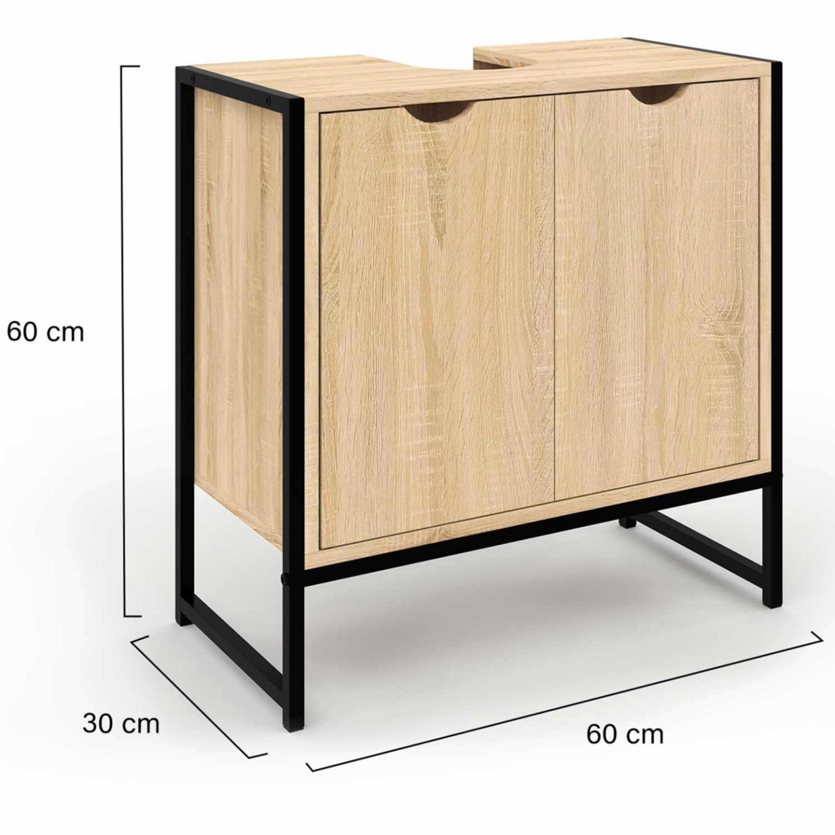 ID MARKET Meuble sous-lavabo salle de bain DETROIT design industriel