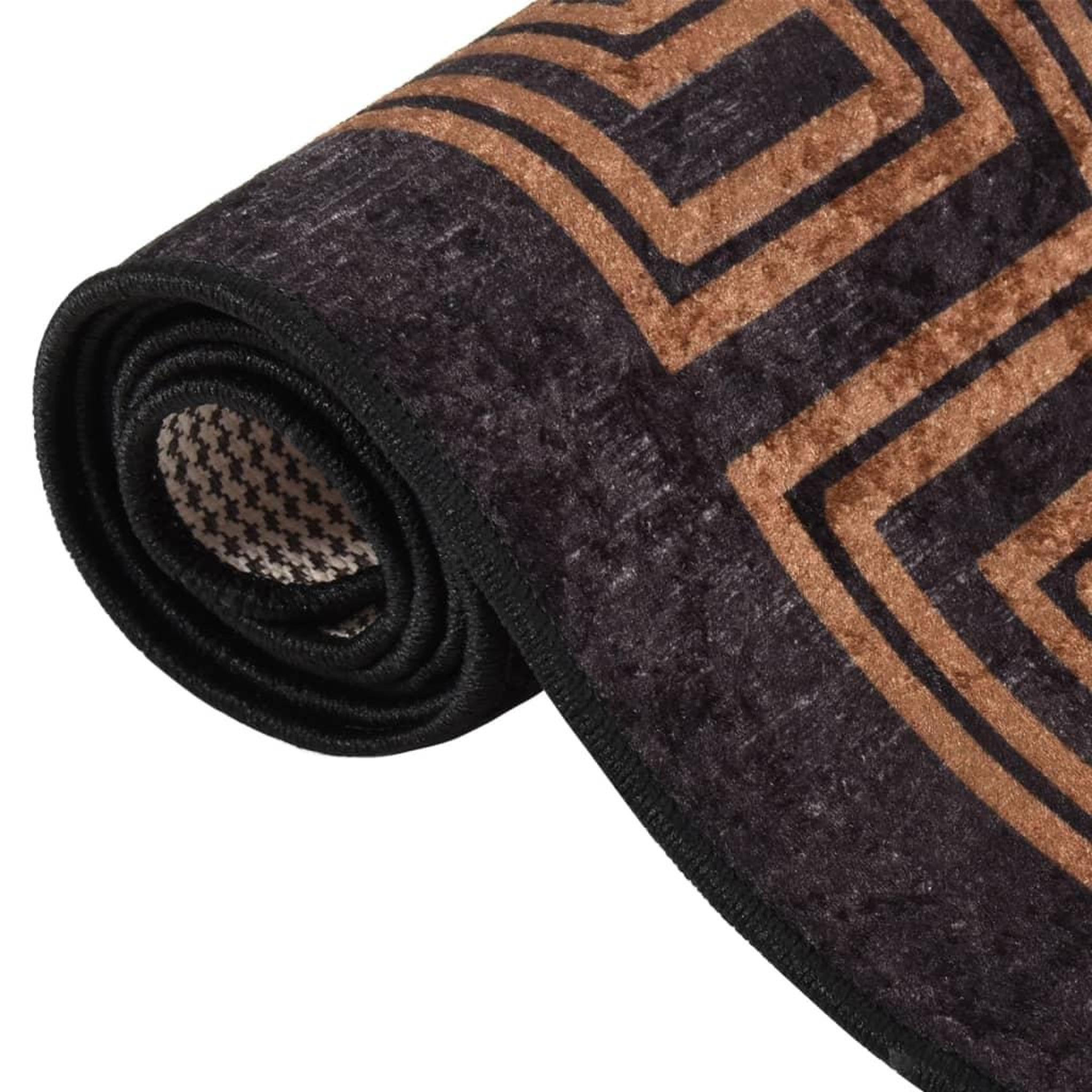 Voir la diapositive 4 : VIDAXL Tapis lavable antiderapant 190x300 cm noir et dore