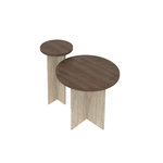 Habitat et Jardin Ensemble de table basse en bois  Private  70 x 70 x 40 cm - Noyer